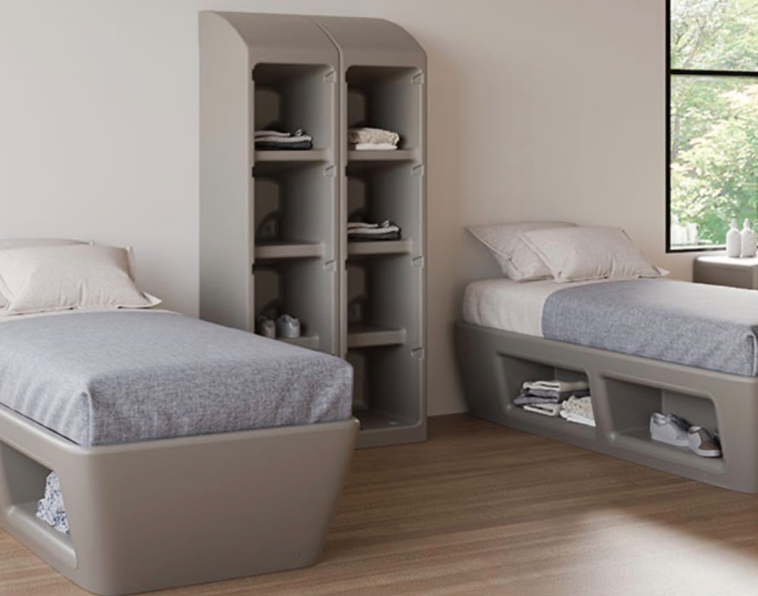 Anti-ligature moulded beds and shelving